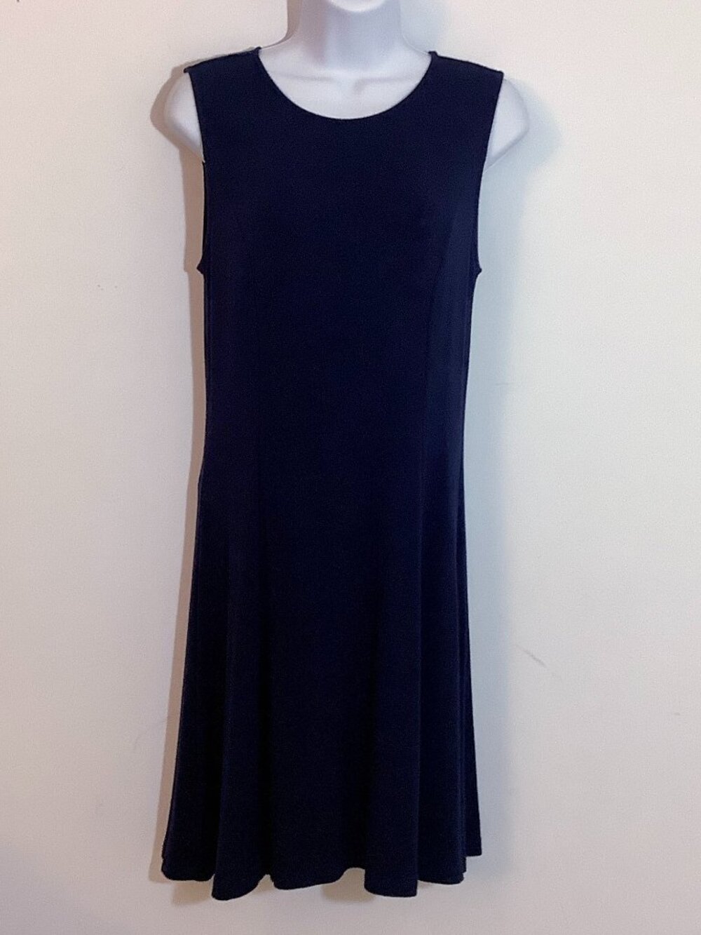 Sleeveless Dress Small Navy Curve Hugging Chic Timeless Minimal Wardrobe Staple